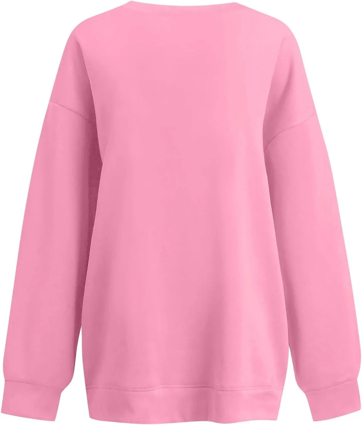 Oversized V Neck Sweatshirt Women Cozy Long Sleeve Fleece Hoodies Pullover Casual Sweat Shirts Cute Winter Outfits