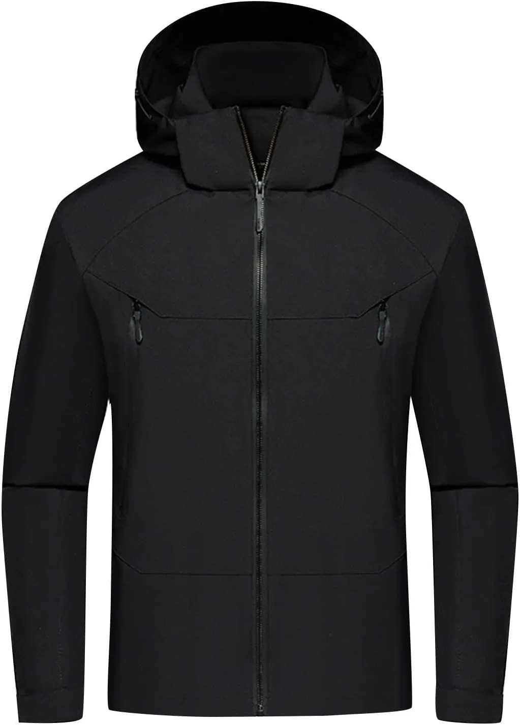 Packable Rain Jacket Men Waterproof Raincoat Lightweight Outdoor Hooded Rain Coats Plus Size Windbreaker with Pocket