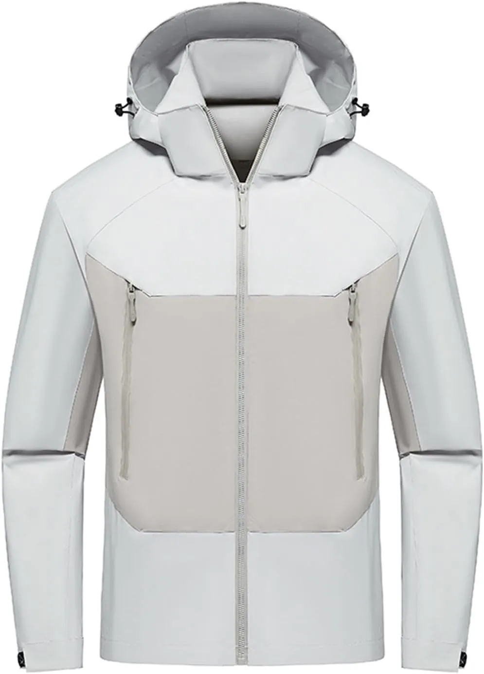 Packable Rain Jacket Men Waterproof Raincoat Lightweight Outdoor Hooded Rain Coats Plus Size Windbreaker with Pocket