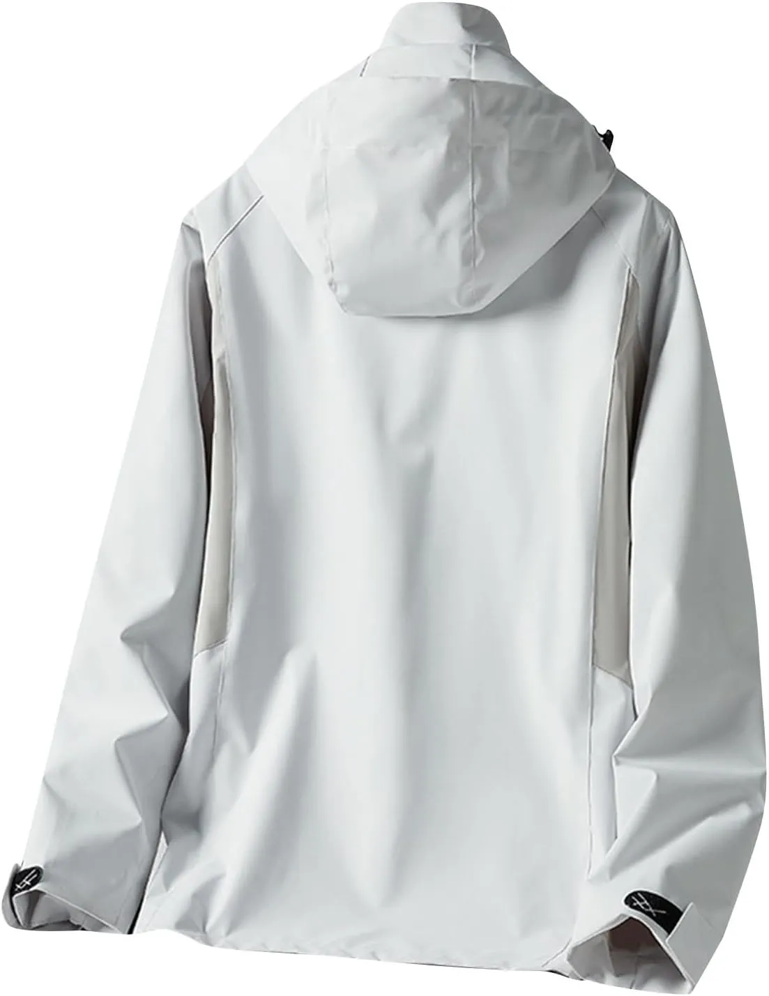 Packable Rain Jacket Men Waterproof Raincoat Lightweight Outdoor Hooded Rain Coats Plus Size Windbreaker with Pocket