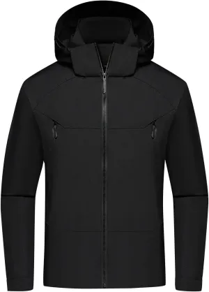 Packable Rain Jacket Men Waterproof Raincoat Lightweight Outdoor Hooded Rain Coats Plus Size Windbreaker with Pocket
