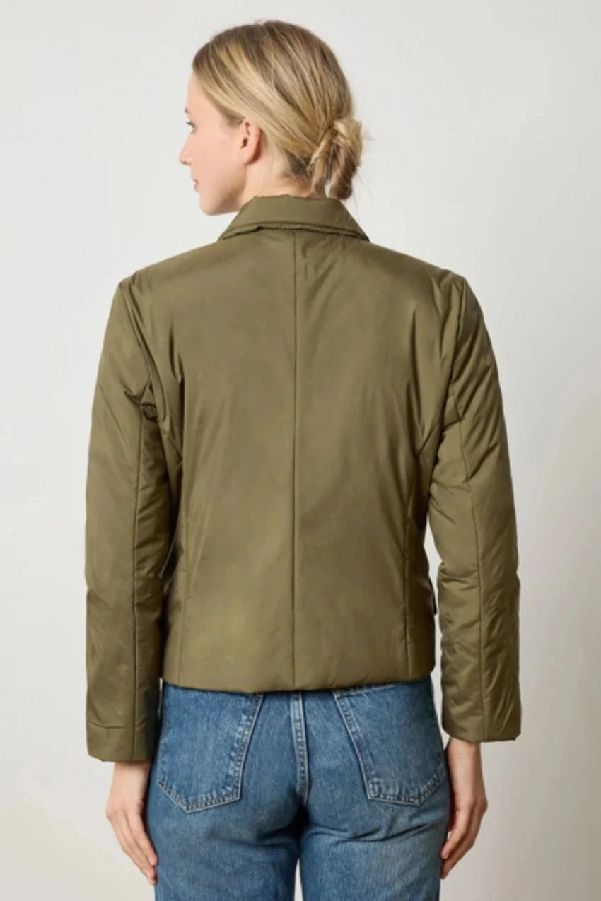 Stylish Comfort Padded Blazer Evergreen