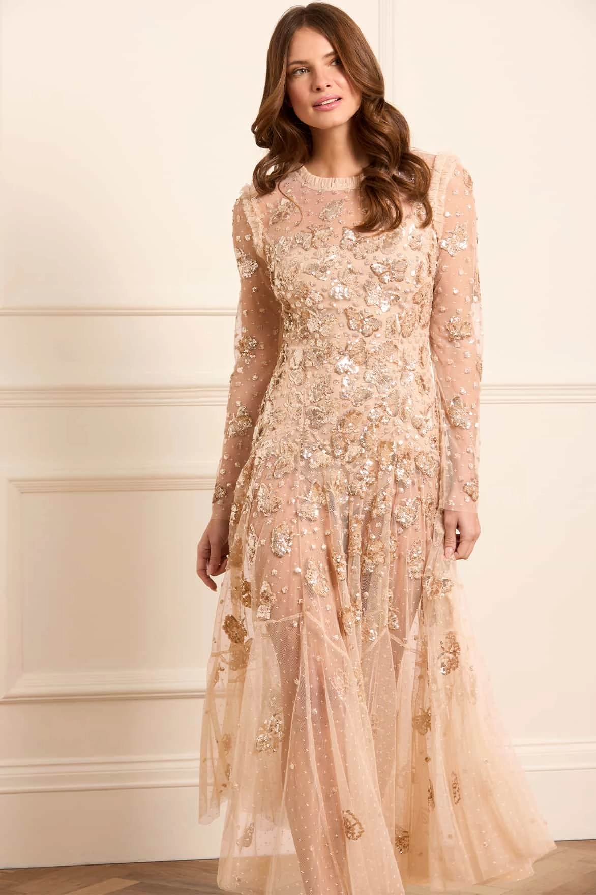 sweet moment Moment Soft Papillon Sheer Ankle Gown