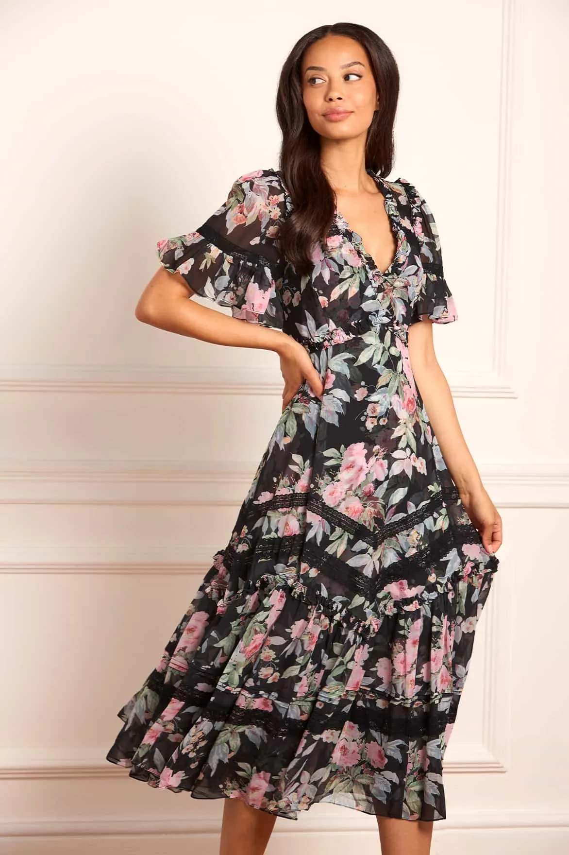 Paradise Garden Sonata Georgette Ballerina Dress Flattering Look Wear