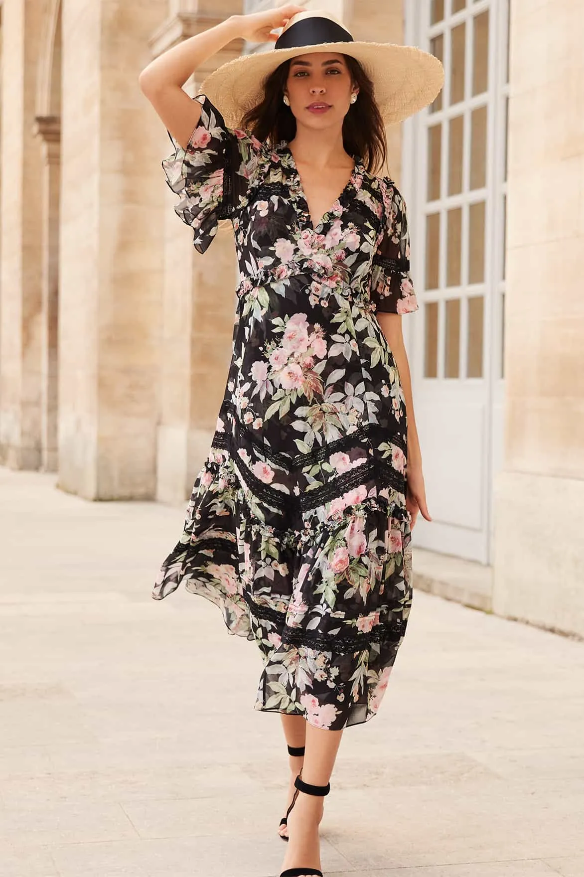 Paradise Garden Sonata Georgette Ballerina Dress Flared-Hem