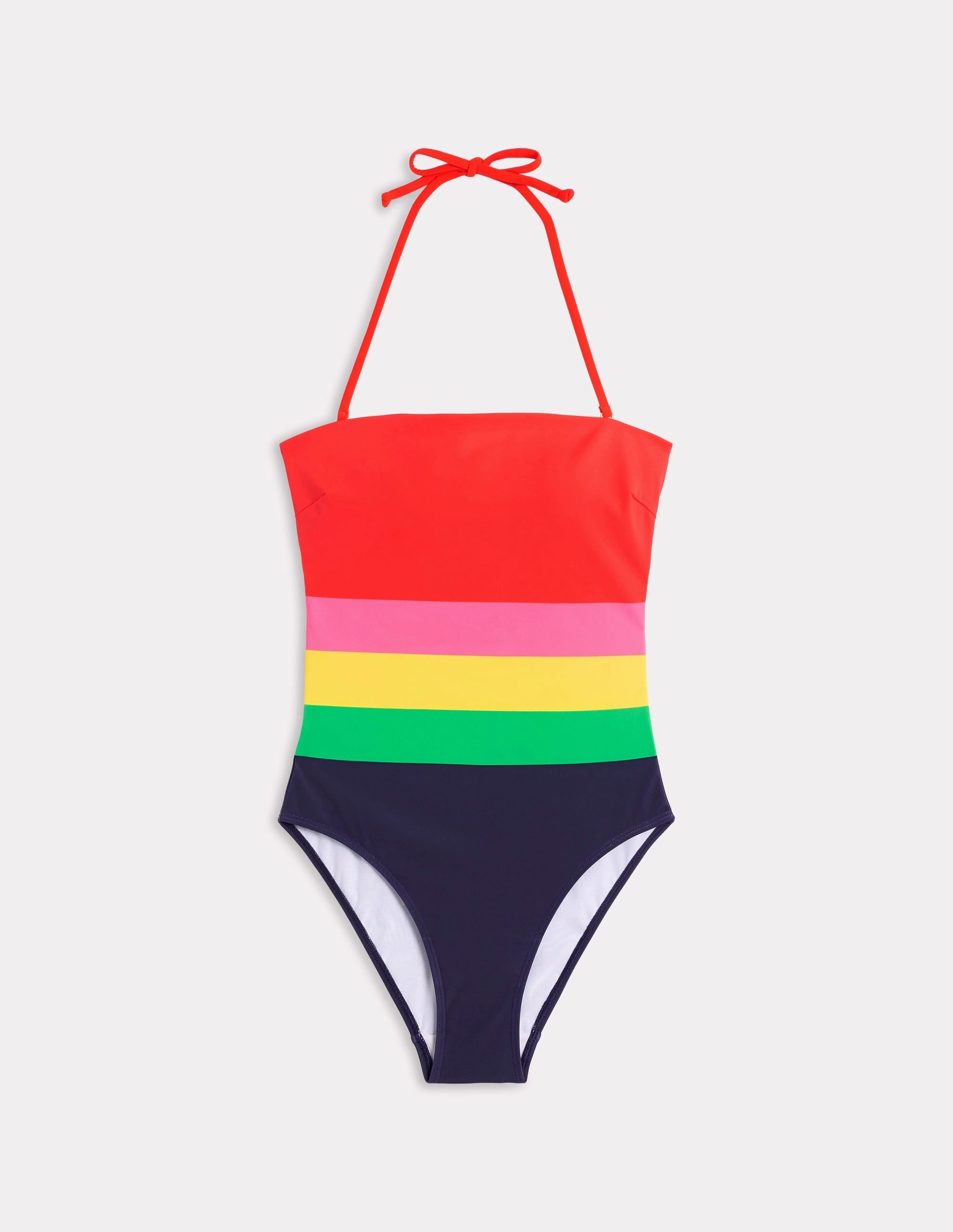 Allover Print Paros Bandeau Swimsuit-Multi, Colourblock