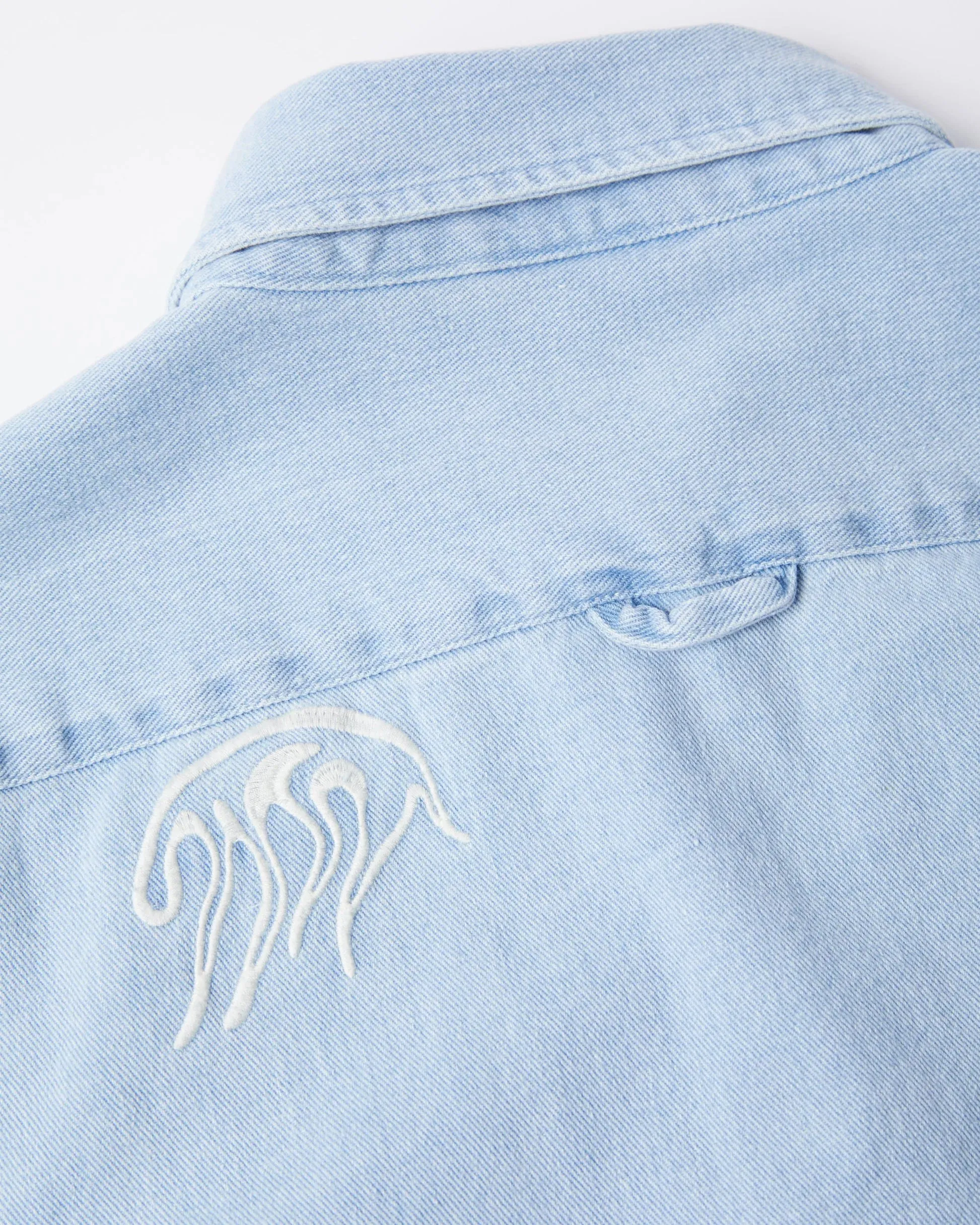 Parra Ancient Aliens Washed Denim  LS Shirt