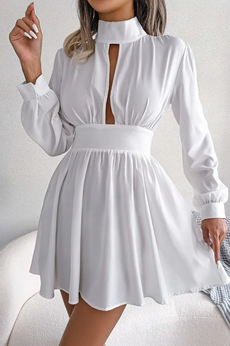 Body Confidence WOMEN FRONT CUT OUT DETAILED HIGH NECK DRESS