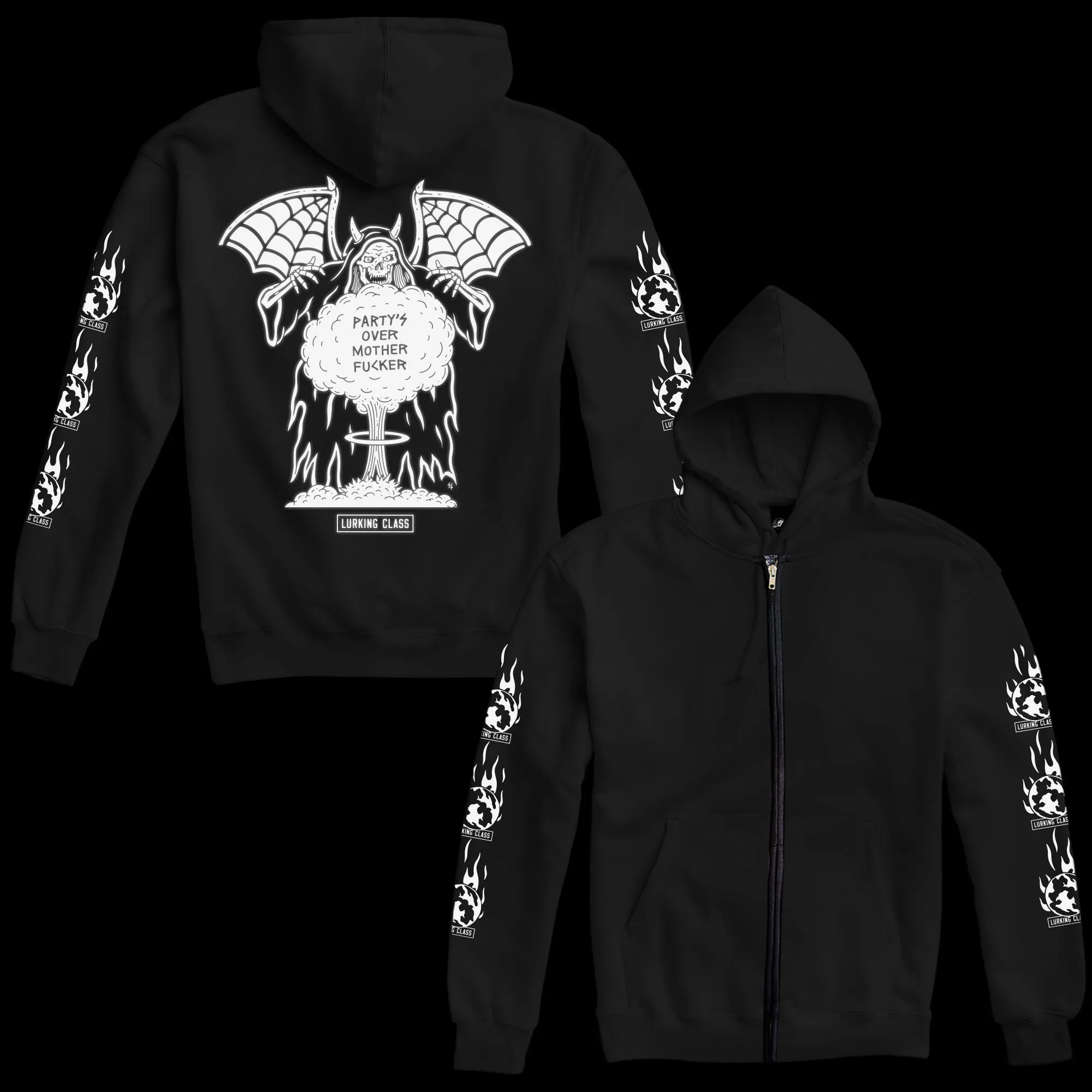 Party's Over II Full Zip Hoodie - Black