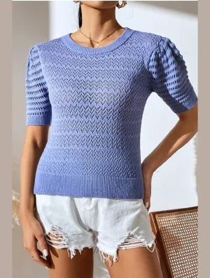 Formal Shirt PATTERNED KNIT SHORT SLEEVE CASUAL TOP