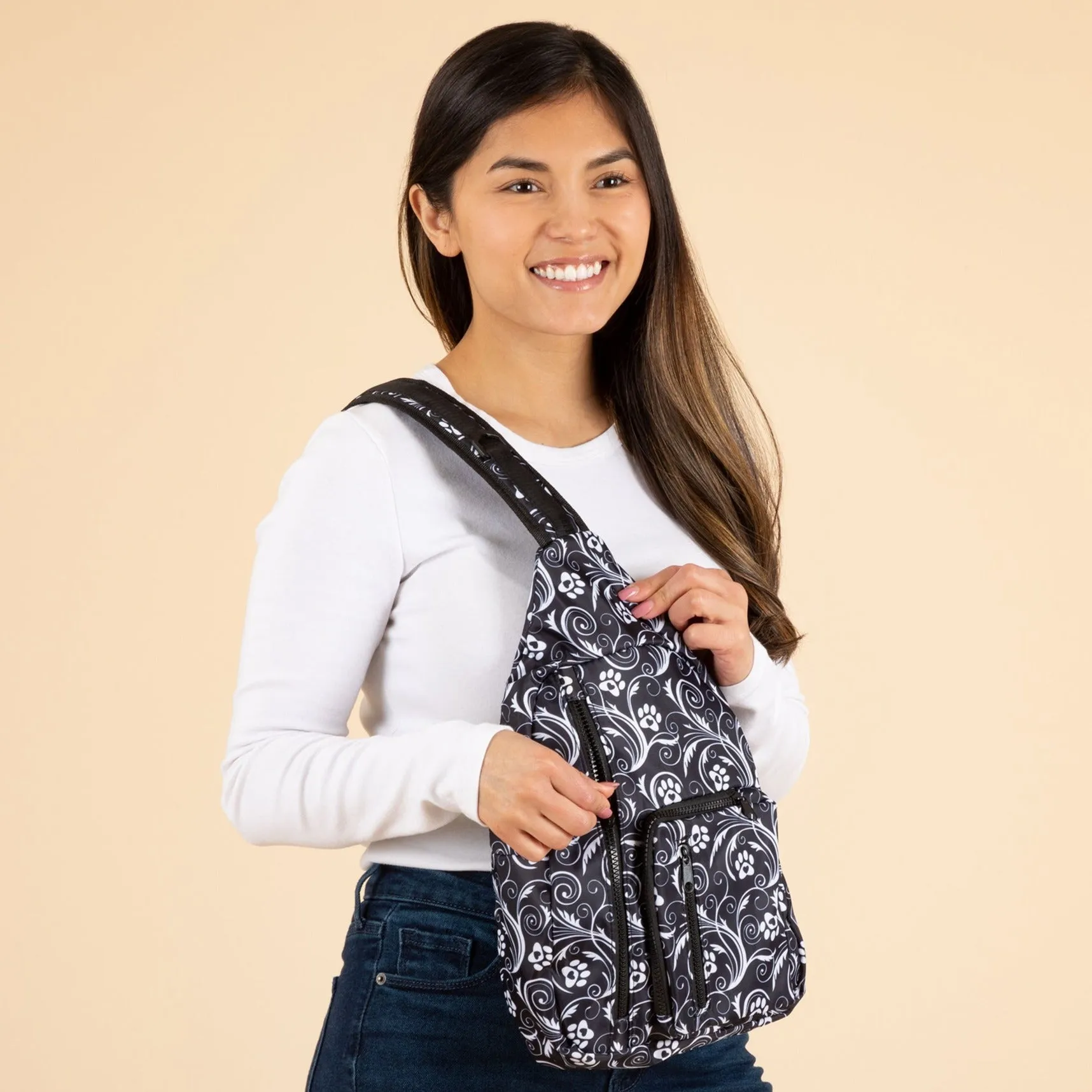 Paw Print Sling Backpack