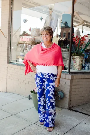 Comfort Design Vintage Wash Penelope Pant Birds of Paradise Cobalt