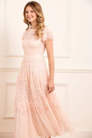 Balanced Tone Clover Short Sleeve Ankle Gown