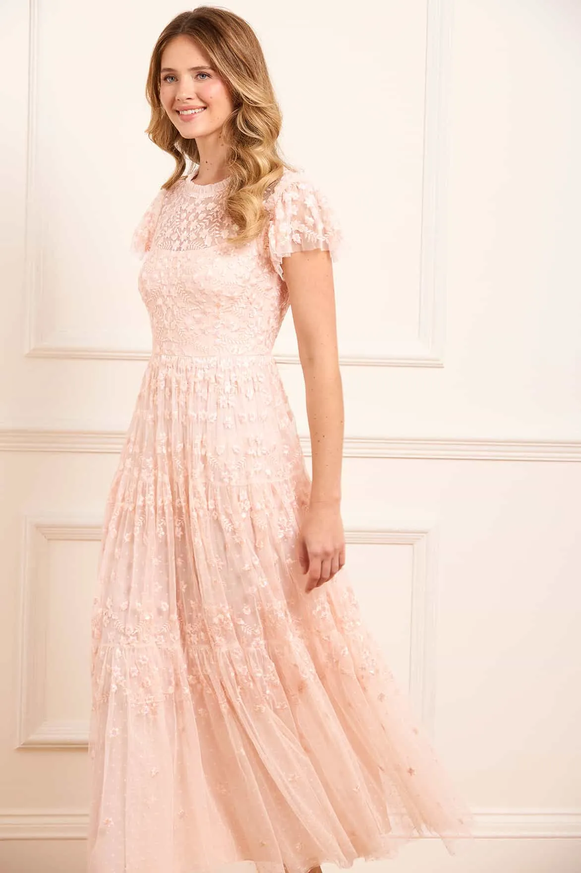 Balanced Tone Clover Short Sleeve Ankle Gown
