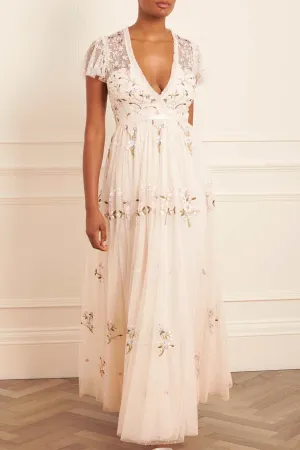 Petunia Cap Sleeve Gown Chic Everyday Wear Airy Weave