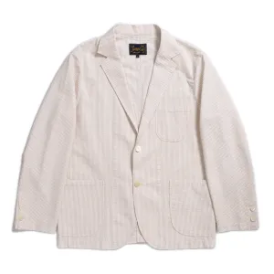 Pherrow's Seersucker Sports Jacket Beige Stripe