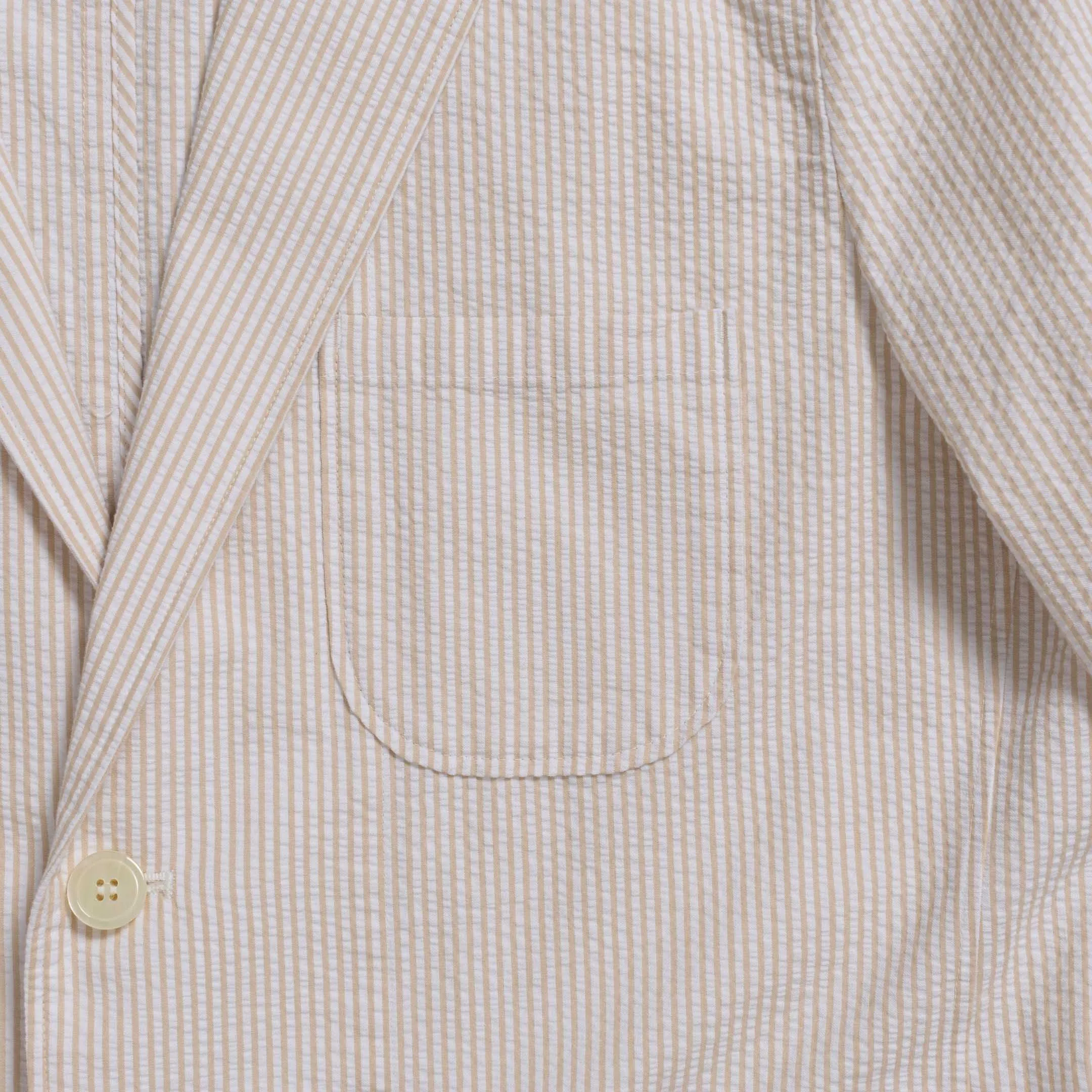 Pherrow's Seersucker Sports Jacket Beige Stripe