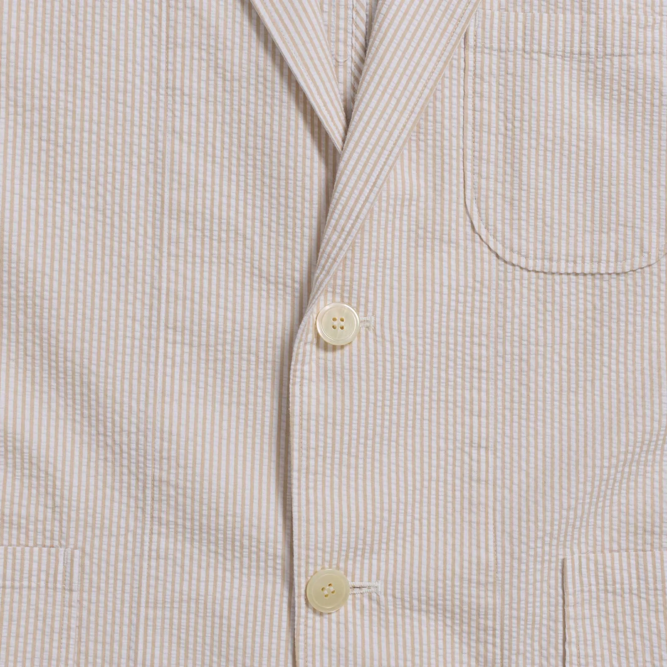 Pherrow's Seersucker Sports Jacket Beige Stripe