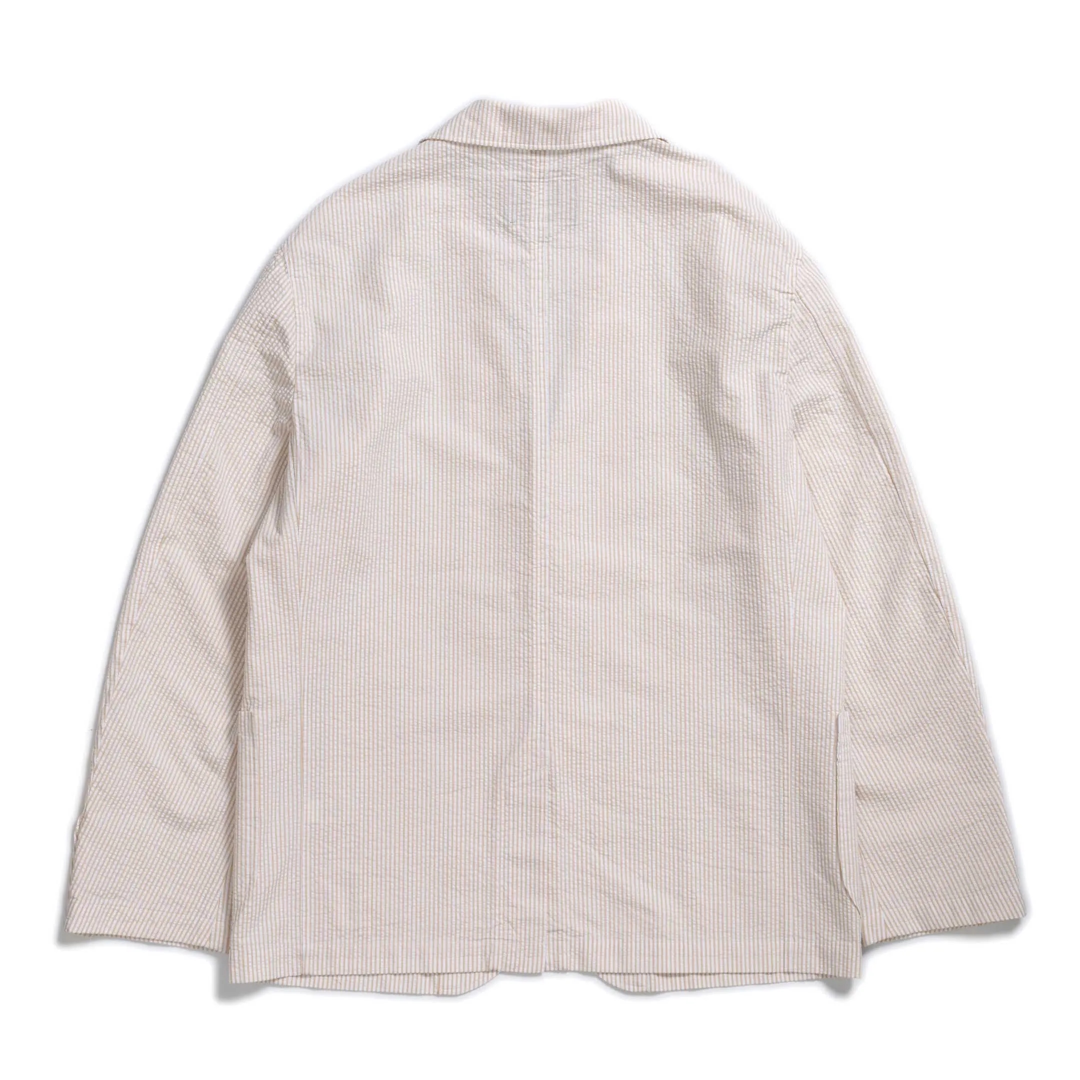 Pherrow's Seersucker Sports Jacket Beige Stripe