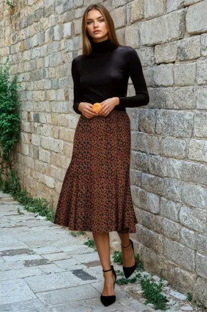 Sheer Overlay Lucilla Skirt - Mocha Fierce