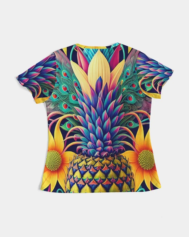 Pineapple Floral Garden - Graphic Tee