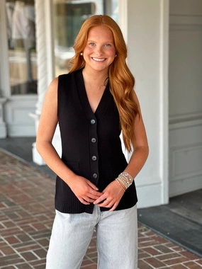 Fashionable Design Comfy Fit Pistola Audra Vest in Noir