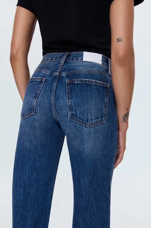 Easy Fashion Sunny Vibes Rainy Day Shopping Day Pistola Lexi Mid Rise Bowed Straight Jean in Artisan