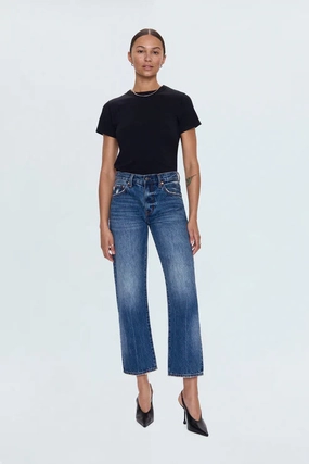 Breathable Classic Wear Eco Friendly Pistola Lexi Mid Rise Bowed Straight Jean in Artisan