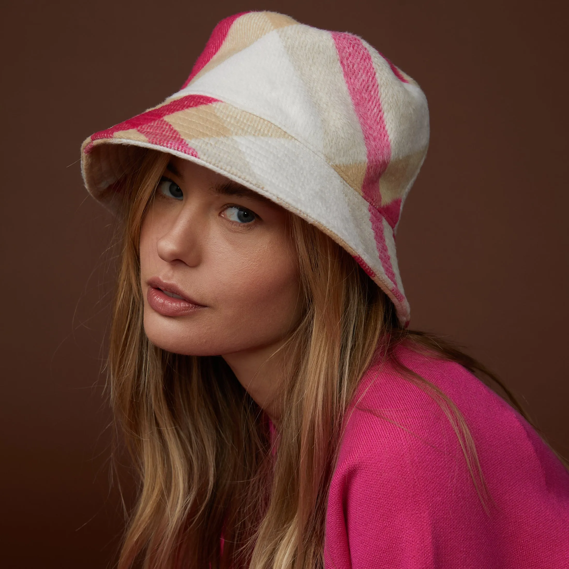 Plaid Bucket Hat NoRoll Hem Technology