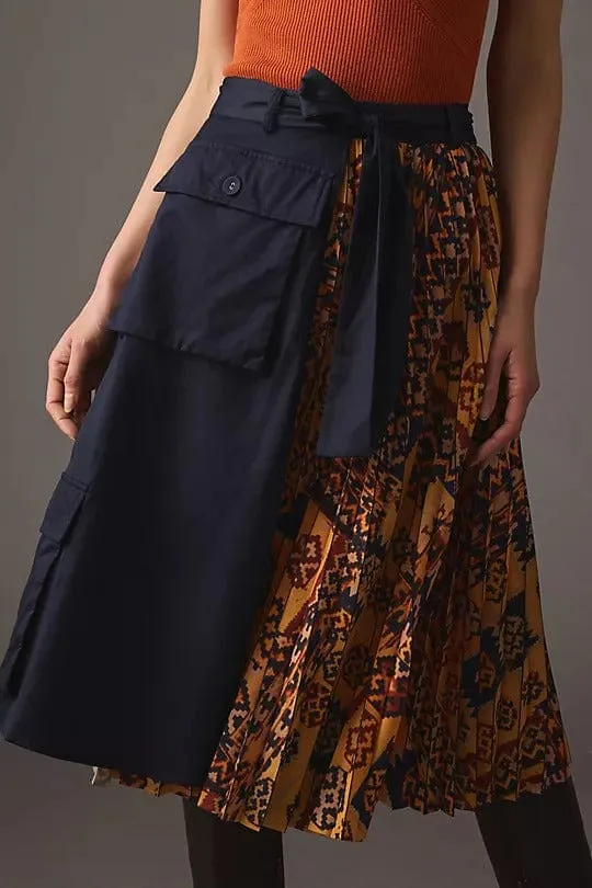 Outfit Combo Pleated Cargo Midi Skirt