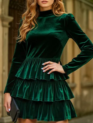 Pleated solid color high waist slim dress Soft Cut Quick Look