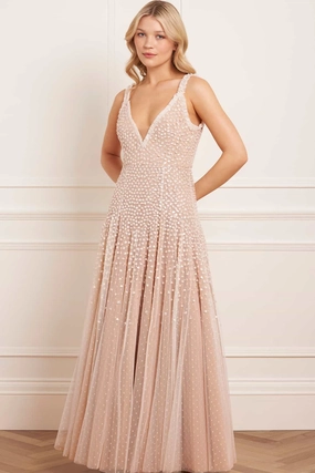 Sequin Cascade Cami Plunge Gown Beach Moment Perfect Fit