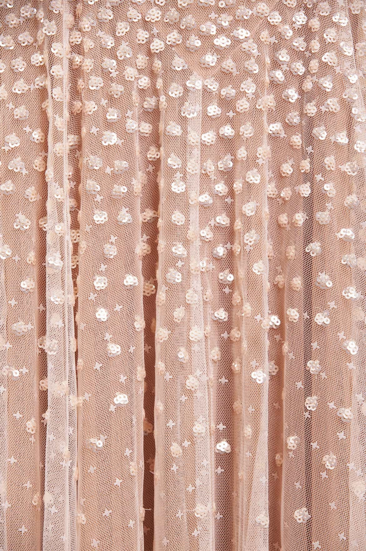 WrinkleResistantFinish Sequin Cascade Cami Plunge Gown