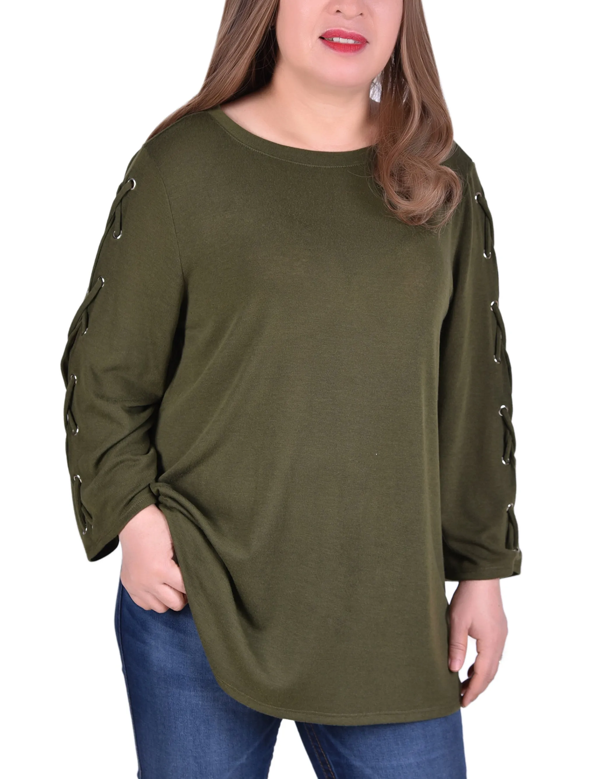 Elegant Look OdorControl Plus Size Laced Sleeve Top