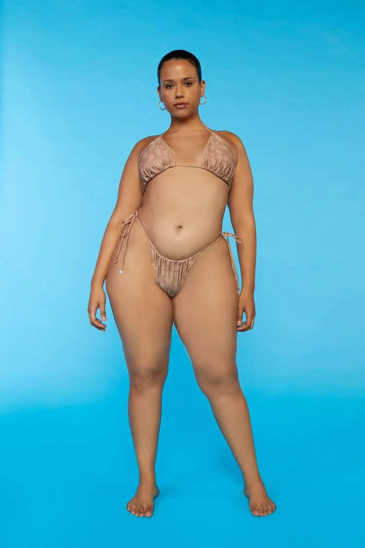 Plus Size Sports Illustrated Geo Print Bikini Bottoms
