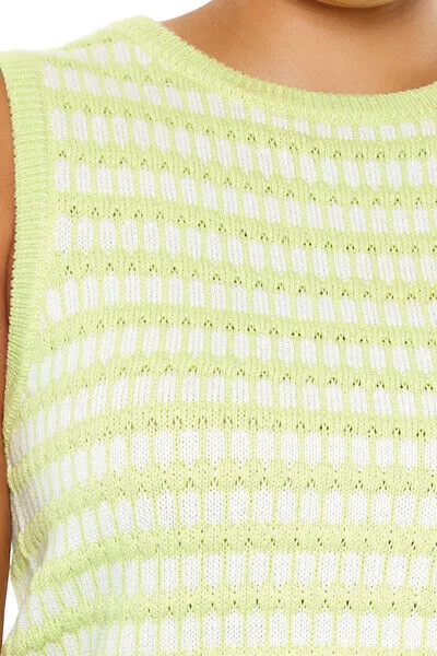 Plus Size Striped Sweater Vest