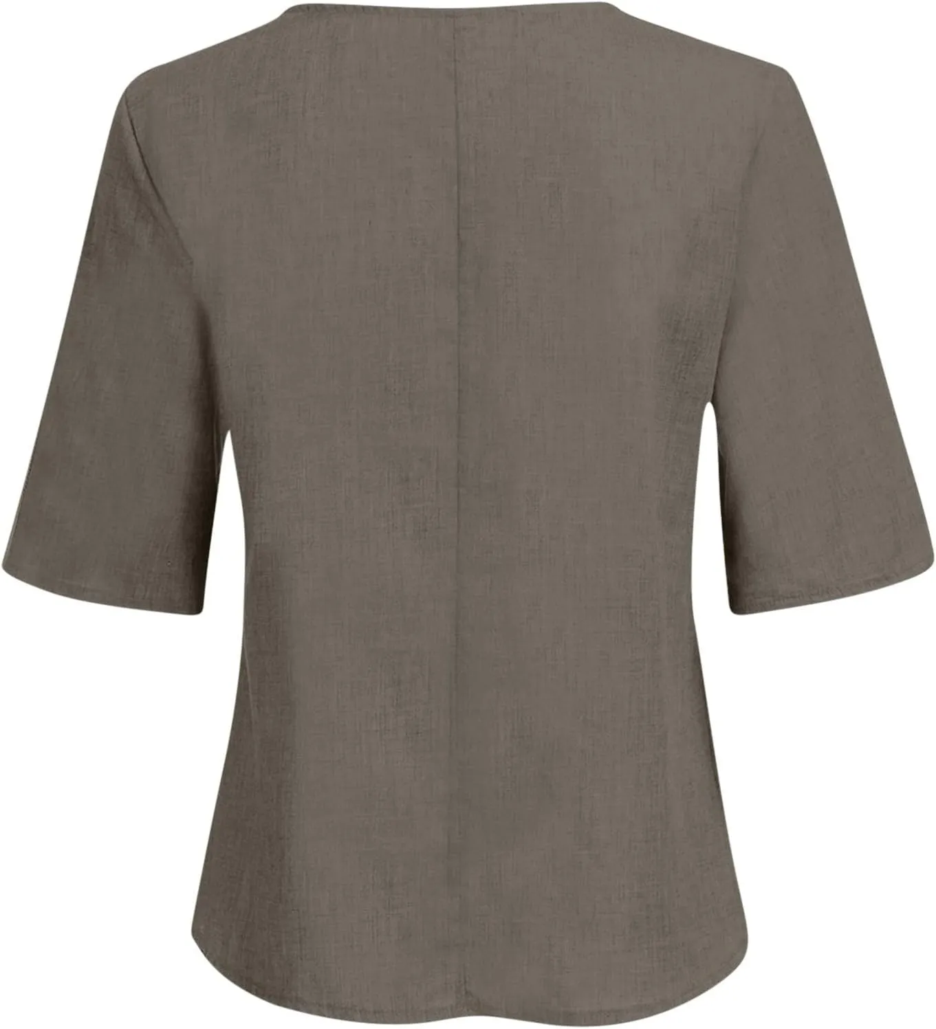 Plus Size Women Linen Shirts Crew Neck Short Sleeve Solid Tshirts 2025 Summer Beach Vacation Tops Casual Loose Blouse