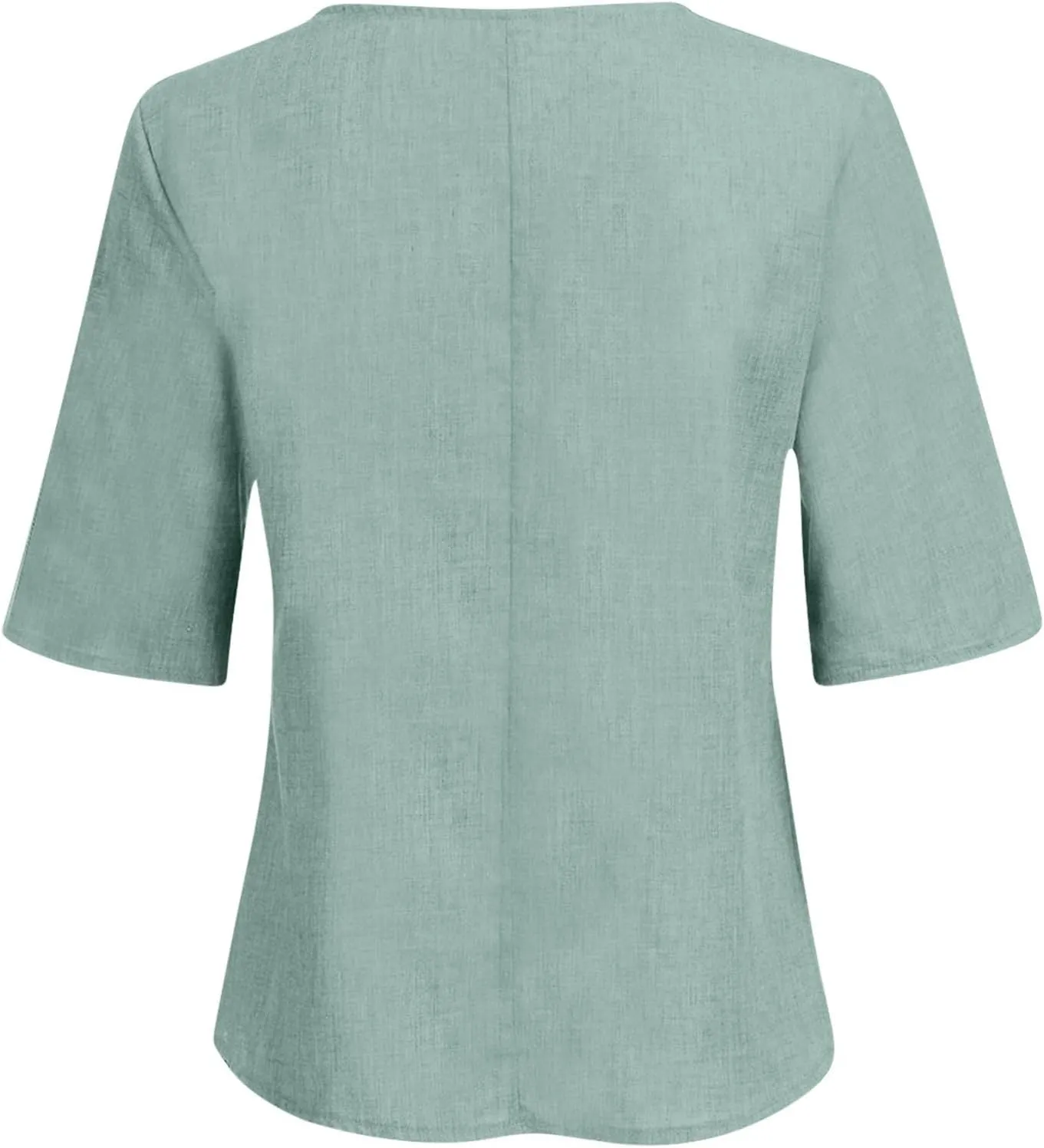 Plus Size Women Linen Shirts Crew Neck Short Sleeve Solid Tshirts 2025 Summer Beach Vacation Tops Casual Loose Blouse