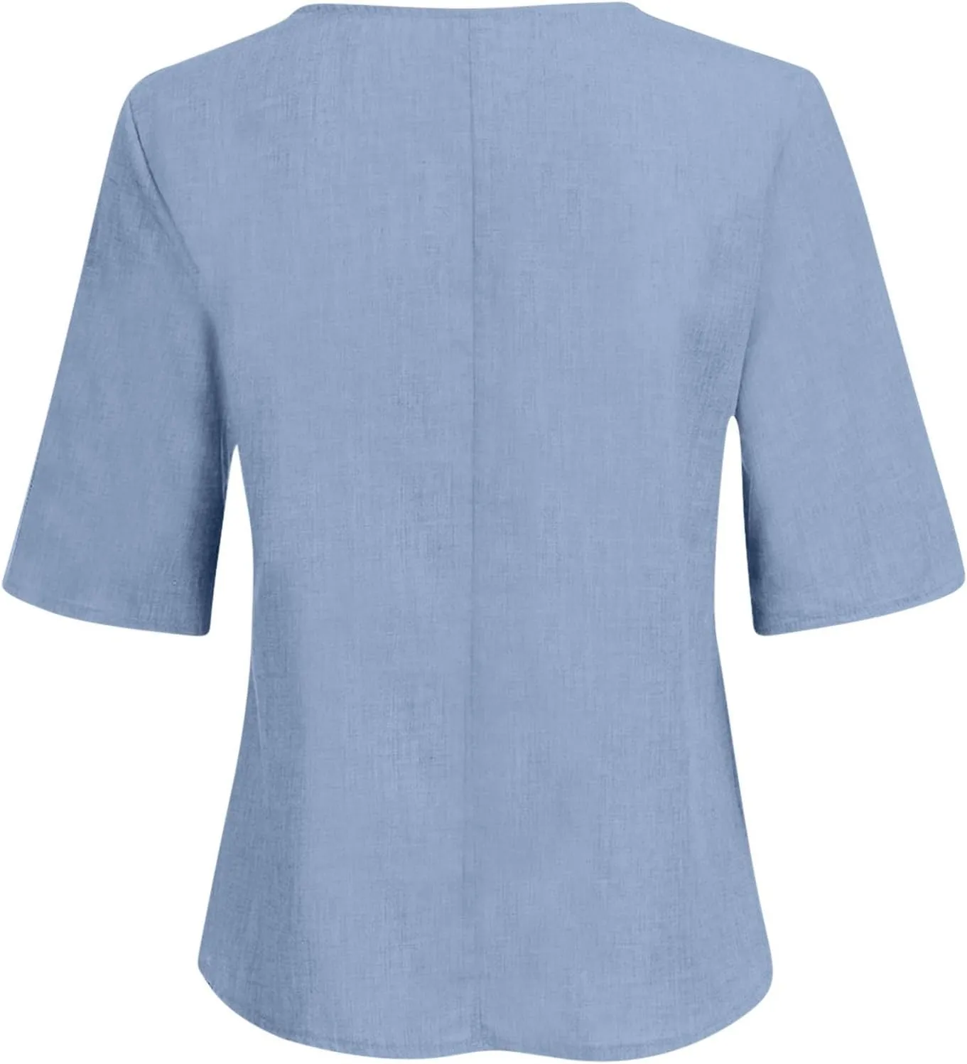 Plus Size Women Linen Shirts Crew Neck Short Sleeve Solid Tshirts 2025 Summer Beach Vacation Tops Casual Loose Blouse