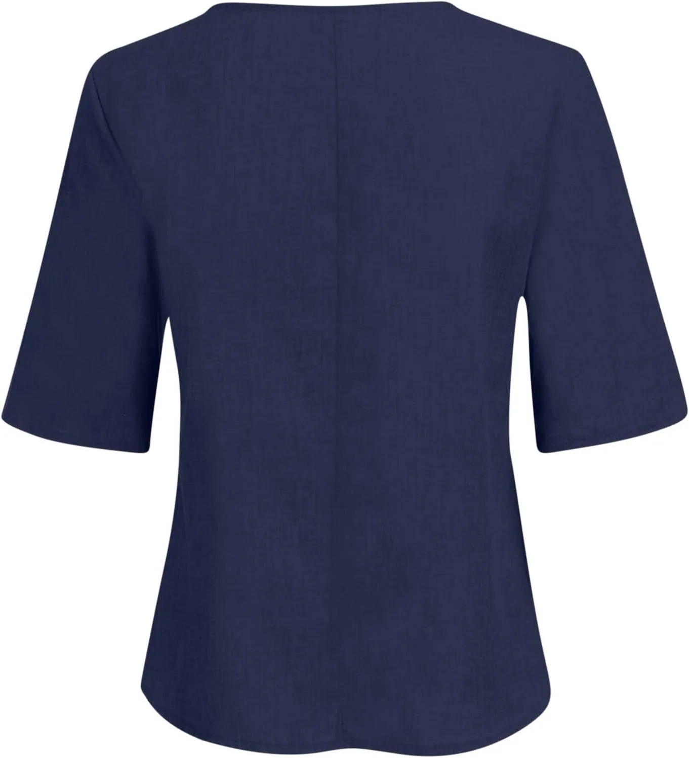 Plus Size Women Linen Shirts Crew Neck Short Sleeve Solid Tshirts 2025 Summer Beach Vacation Tops Casual Loose Blouse