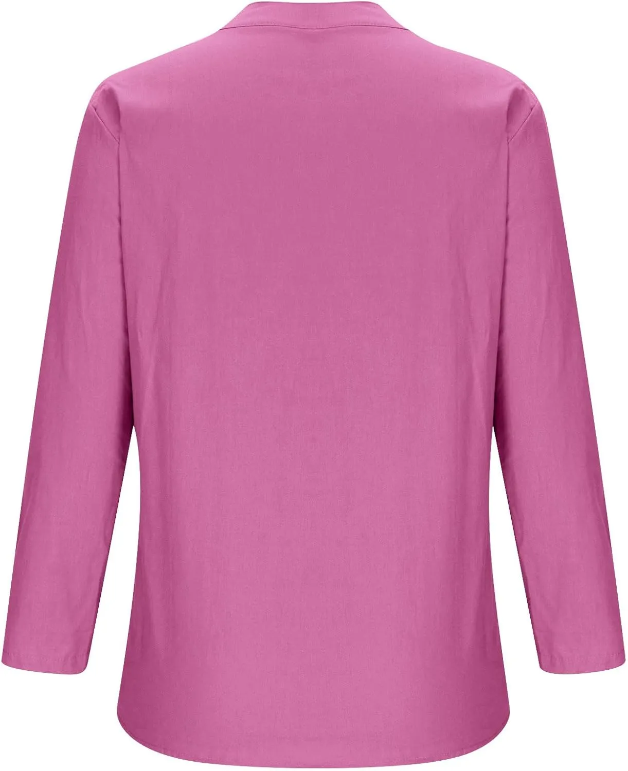 Plus Size Womens Cotton Linen Button Down Shirt 2025 Spring Summer Long Sleeve Tunic Solid Blouses Loose Work Tops