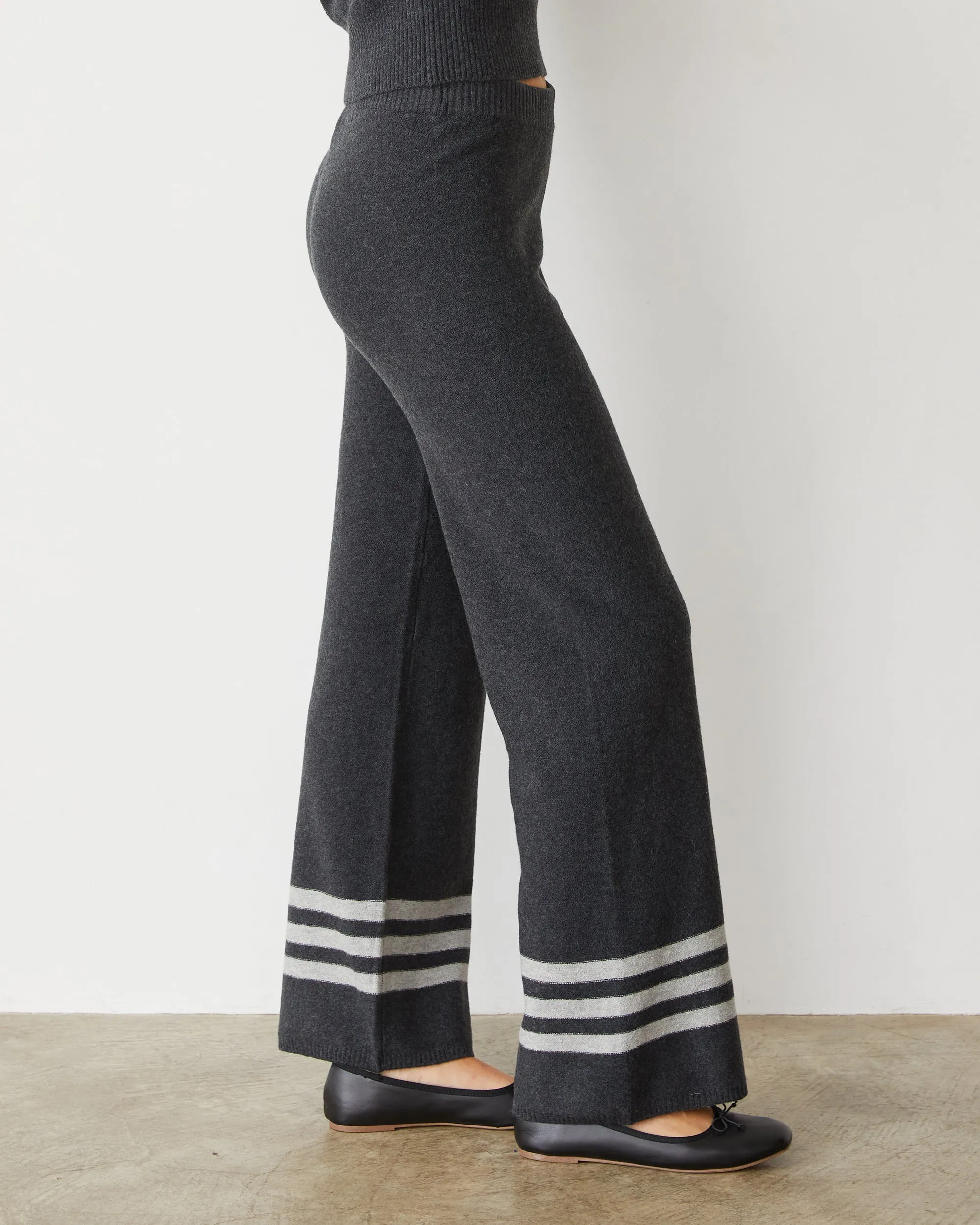 Plush Stripe Straight Leg Sweat Comfy Active