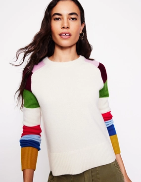 Neutral Colors Olivia Merino Jumper-Multi, Rainbow