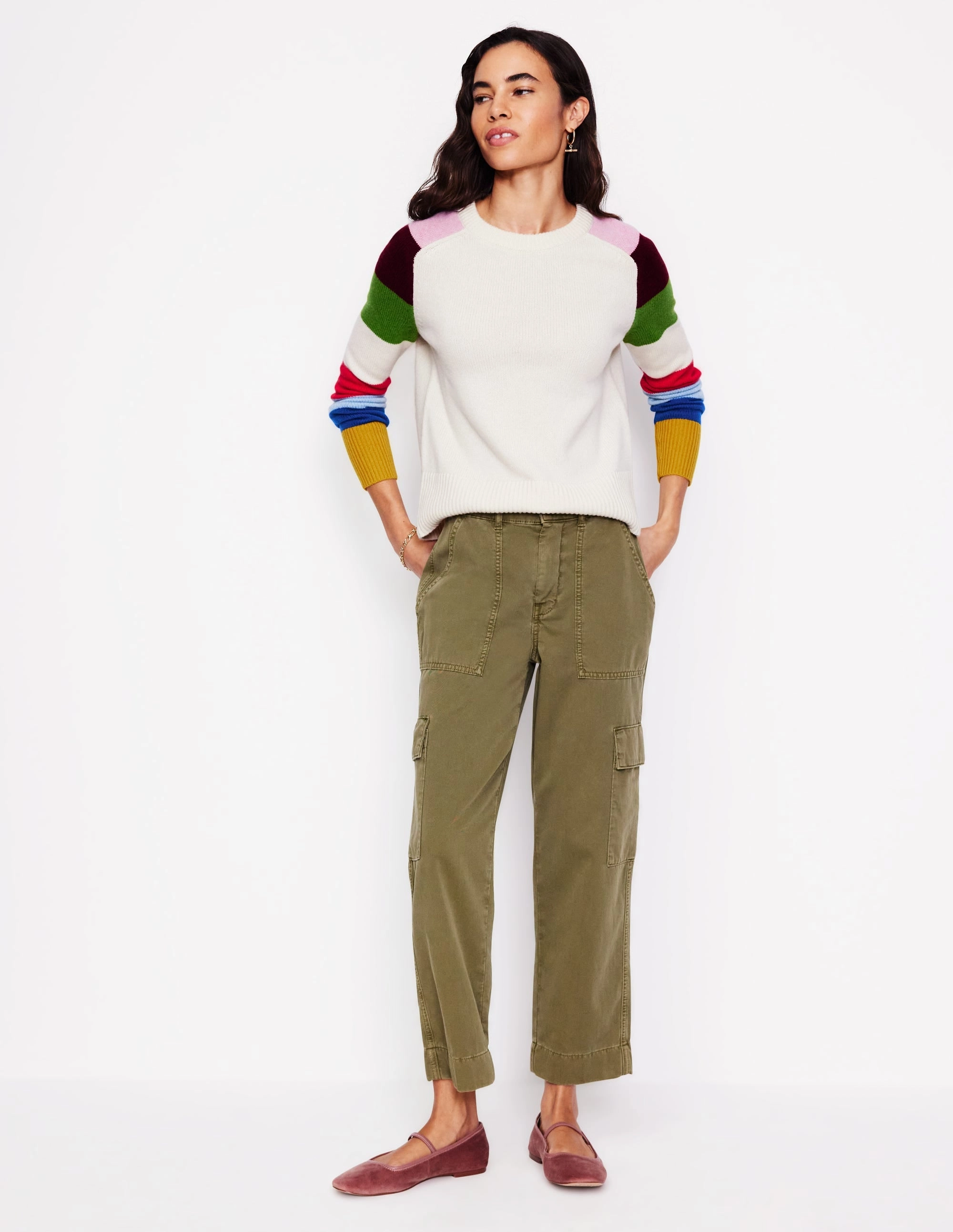 Olivia Merino Jumper-Multi, Rainbow City Warmth Thermochromic Fiber Applications