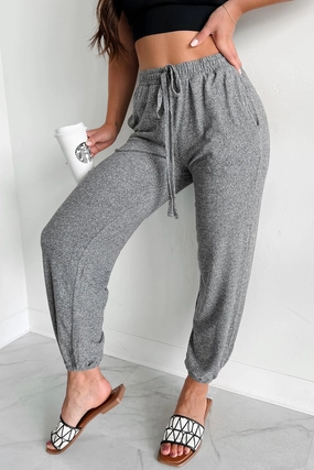 All-Purpose Maximum Relaxation Brushed Knit Zenana Joggers (Black)