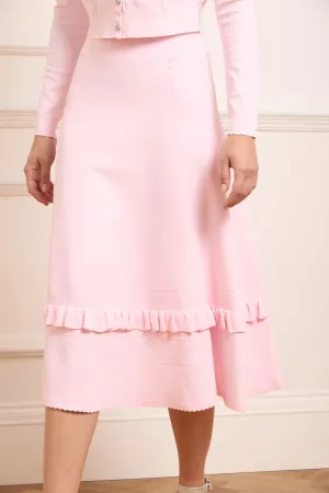 Innovative Fabric Pointelle Trim Knit Skirt