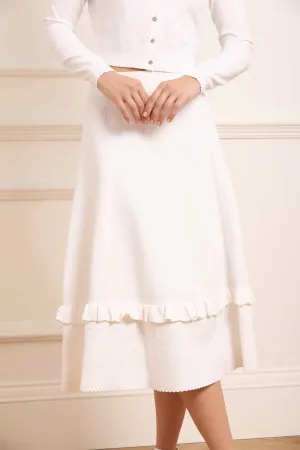 Pointelle Trim Knit Skirt yoga session