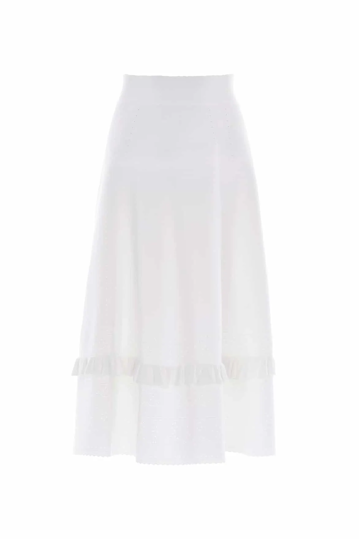 City Style Pointelle Trim Knit Skirt