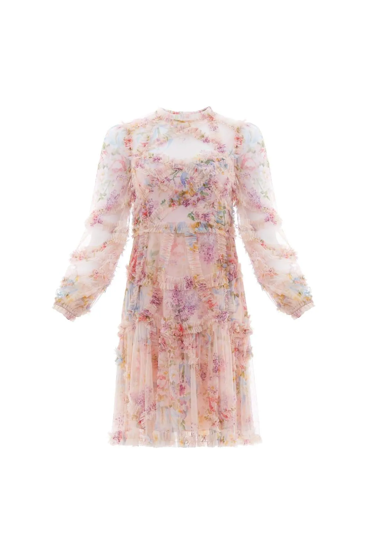 Calm Touch summer look Floral Diamond Ruffle Dress