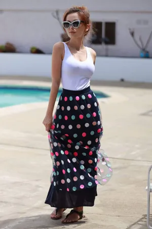Neutral palette Polka Dot Skirt-Multi